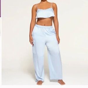 Skims silky blue cargo pants set (wedding collection)